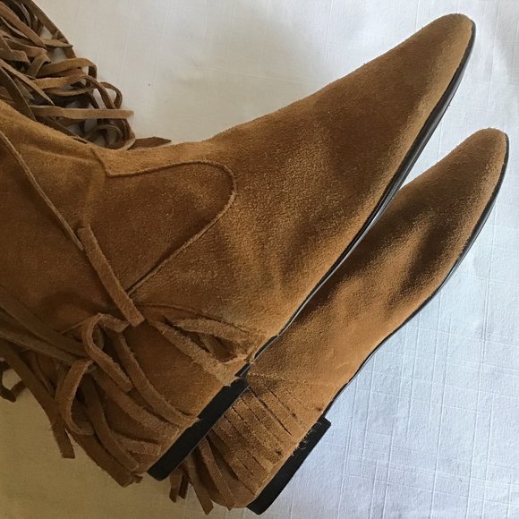 Sam Edelman “Uri” Suede Over-the-Knee Fringe Boots - Picture 7 of 8